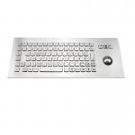 Industrial Ruggedized Keyboard Built In Trackball Vandal Proof Brushed Stainless Steel for sale