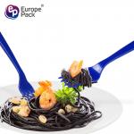 Eco-friendly material reusable colorful plastic noodle shape food fruit forks for sale
