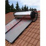 Rooftop Compact Solar Water Heater Blue Titanium Coating Flat Plate Solar Collector for sale