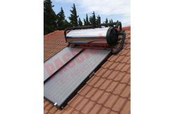 China Rooftop Compact Solar Water Heater Blue Titanium Coating Flat Plate Solar Collector supplier