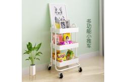 China Bathroom Organizer Steel Shelf Rack Utility Rolling Trolley Cart supplier