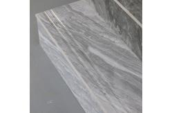 China Non Slip Stairs Glazed Tiles Light Gray Marble Look Design Staircase Tiles supplier