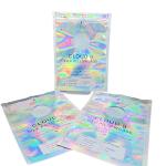 Plastic Mylar Holographic Bags Three Side Seal Bag With Clear Window