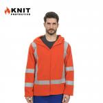 Hi Vis FR Fleece Hoodie 350gsm Long Sleeve Reflective Work Shirts for sale