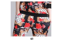 China women print round-neck long-sleeve printed blouse + fashion casual suit supplier