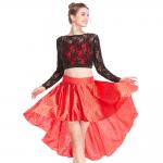 MiDee 2 Pieces Lace long Sleeves Sequined Dance Costume Latin Lyrical Dress for sale