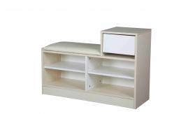 China White Modern Narrow Home Shoe Cabinet Cushion Bench With PB Board Frame supplier