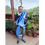 Hand Puppet Simulation Blue Realistic Animatronic Dinosaur Baby With Wings
