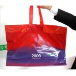 Custom Printed Large Plastic Shopping Bags with Rope Handles / Button for sale