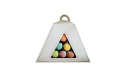 China Pyramid Shape Macaron Stand Paper Pyramid Macaron Display Shelf Hold 18 Pcs supplier