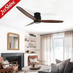 Flush Mount Ceiling Fan With Remote Control，Solid  Blade Quiet  DC Motor