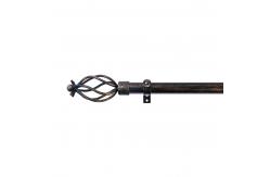 China 25/28mm diameter Metal black crownshape custom curtain rod finials single bracket supplier