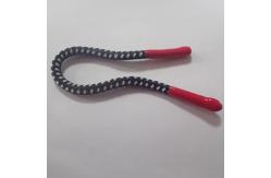 China Polyester Black Braided Drawstring Cord Round Silicone Head supplier