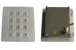 China RS232 interface dustproof industrial flat key ATM metal keypad 12 key supplier