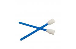 China Disposable Toner Cleaning PU Foam Swab With Blue Handle And PP Stick supplier