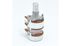 China Vertical  5k Audio Taper Potentiometer 16mm Double Gang Potentiometer supplier