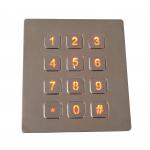 Industrial waterproof metal led backlit illuminated keypad with 0.45mm short stroke