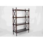 144CM Walnut Soild Wooden Book Rack Four Tiers For Living Room Corner Storage for sale