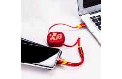 China Retractable 120cm Fast Charging USB Cables 3 In 1 With Multi Ports supplier