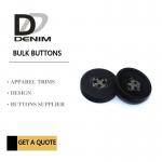 Decorative Polyester Button 4 Holes Black Coat Buttons Garment Accessories for sale