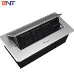 Customizable Pop Up Multimedia Desktop Socket With Zinc Alloy Surface Panel