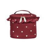 Plain Round Cylinder Bucket Portable Custom Cosmetic Bag for sale