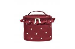 China Plain Round Cylinder Bucket Portable Custom Cosmetic Bag supplier