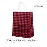 Recyclable 128gsm White Kraft Paper Shopping Bag With Drawstring Handle