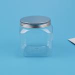 480ml Pet Transparent Candy Jar Cafe And Sugar Plastic Container With Lid for sale