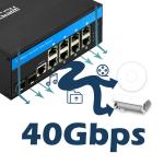 8 Port Industrial Managed PoE Switch 2.5G Ring Fiber 240W Budget Gigabit Network DC48V Input for sale