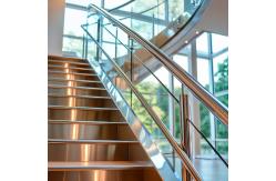 China Durable Stainless Steel Handrails with Wood Accents for Glass Railing Systems supplier