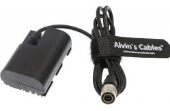 China LP E6 Dummy Battery To Hirose 4 Pin Male 100cm Camera Power Adapter supplier