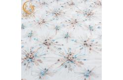 China Tulle Embroidery Sequin Lace Fabric Sparkly 20% Polyester For Women Dresses supplier
