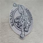 OEKO Custom Clothing Patches Irregular Shape Tiger Logo Silicon Heat Transfer Tatami Flocking for sale