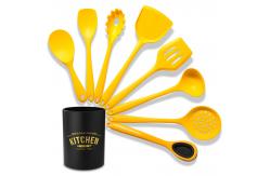 China Nonstick 8 Pcs Silicone Cooking Spoons Utensils Set For Kitchen supplier