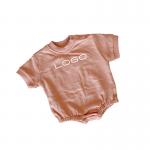 One Piece Oversized Newborn Short Sleeve Romper Embroidered Blossom Romper French Terry for sale