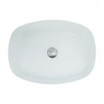 High Glossy White Tempered Bathroom Wash Basins Melon Shape Countertop Basin Sinks