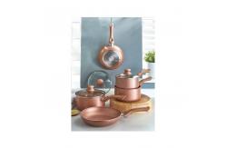 China 5 Pieces Marble Cast Aluminum Non Stick Fry Pan And Pot Cookware Set supplier