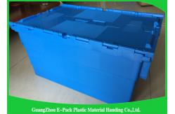 China Packaging  Logistic Big Plastic Containers , Distribution Tote With Hinged Lid Rentable Moving supplier