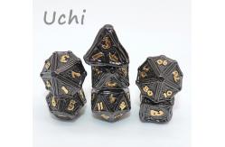 China Practical Sturdy Small Metal Dice , Polyhedral Sharp Edged Tiny Dice Set supplier