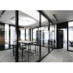 Maximize space utilization partition wall glass with frame customized size for sale