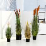ODM Lifelike Interior Fabric Artificial Potted Floor Plants Fake Factory Onion Grass for sale