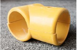 China FRP Fence Pipe Connector Elbow Base Three Way Yellow SMC Fittings supplier