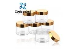 China 30ml 1 Oz Plastic Cosmetic Jars With Lids Gold  Empty Containers Biodegradable supplier