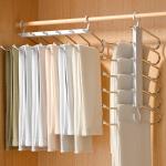 Space Saving Pants Hangers Non-Slip Clothes Organizer 5 Layered Pants Rack for sale