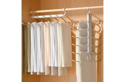 China Space Saving Pants Hangers Non-Slip Clothes Organizer 5 Layered Pants Rack supplier