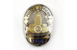 China Engraved Metal Enamel Custom Police Badges Single Side / Double Side supplier