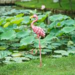 Outdoor Metal Pink Flamingo Lawn Ornaments Decorative Garden Decor for sale