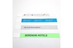 China Custom Logo Printing Tyvek Paper Wristbands Waterproof Adjustable Size Snap Closure supplier