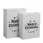 Recyclable Kraft Paper Tote Bag Hot Foil / UV / Varnish Christmas Gift Wrap Bags for sale